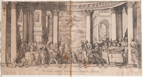 Veronese etching from 1682 The Feast in the House of Simon the Pharisee